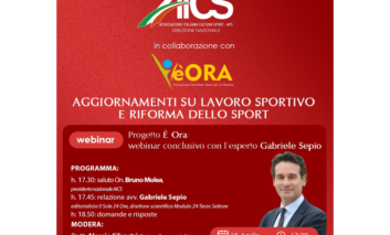 Riforma sport e lavoro sportivo, webinar pubblico con l’avvocato Gabriele Sepio